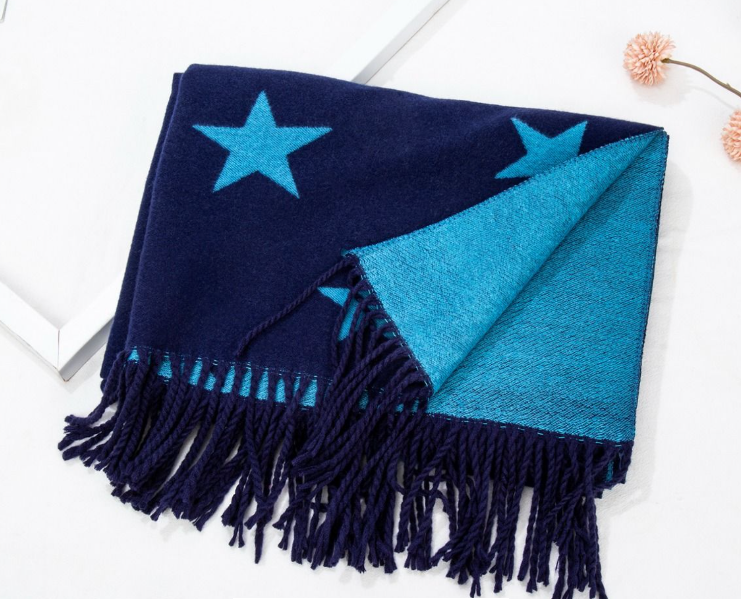 Stars Two Tone Winter Scarf