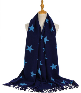 Stars Two Tone Winter Scarf