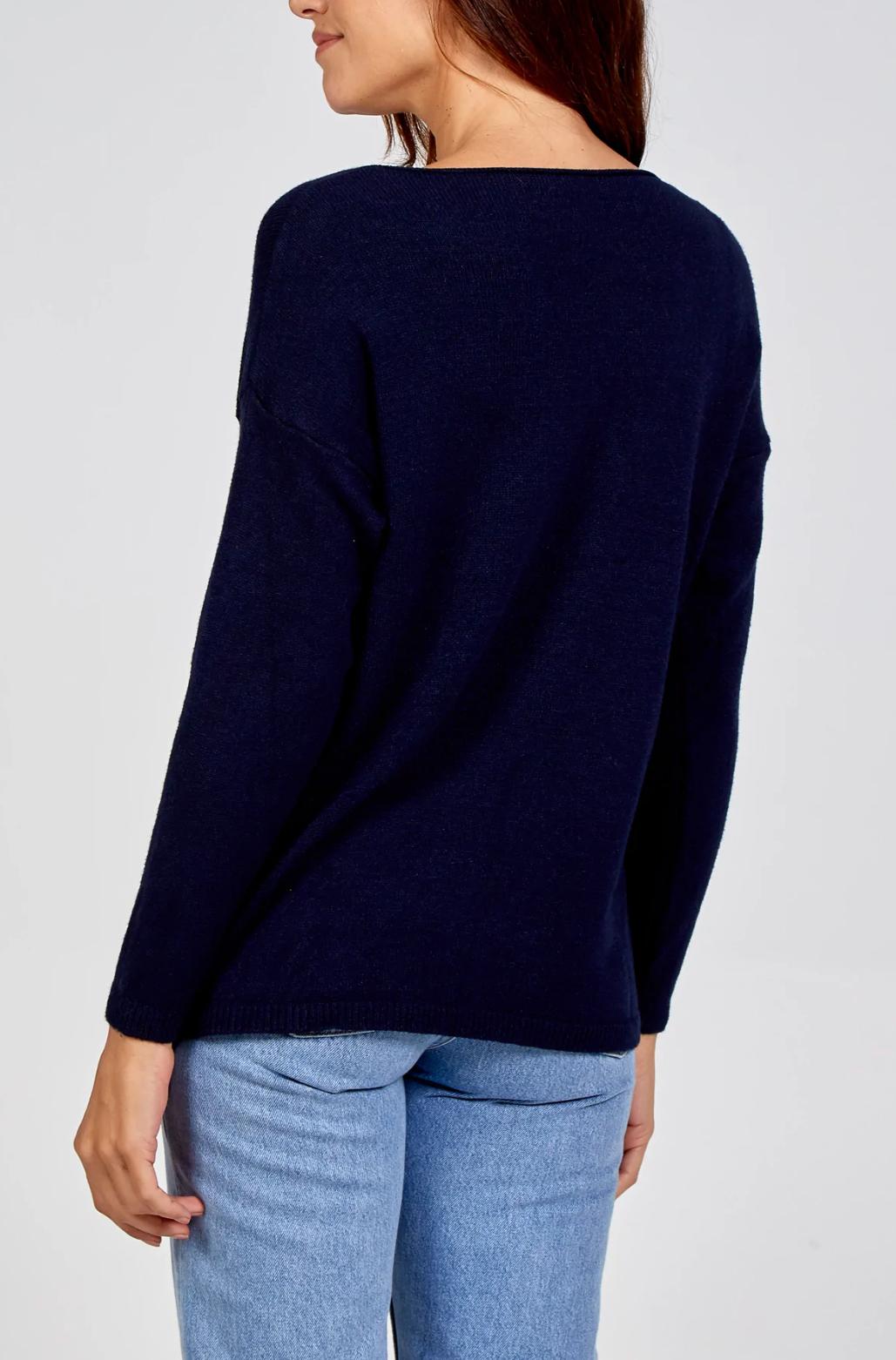 Ribbed Star Jumper - Navy