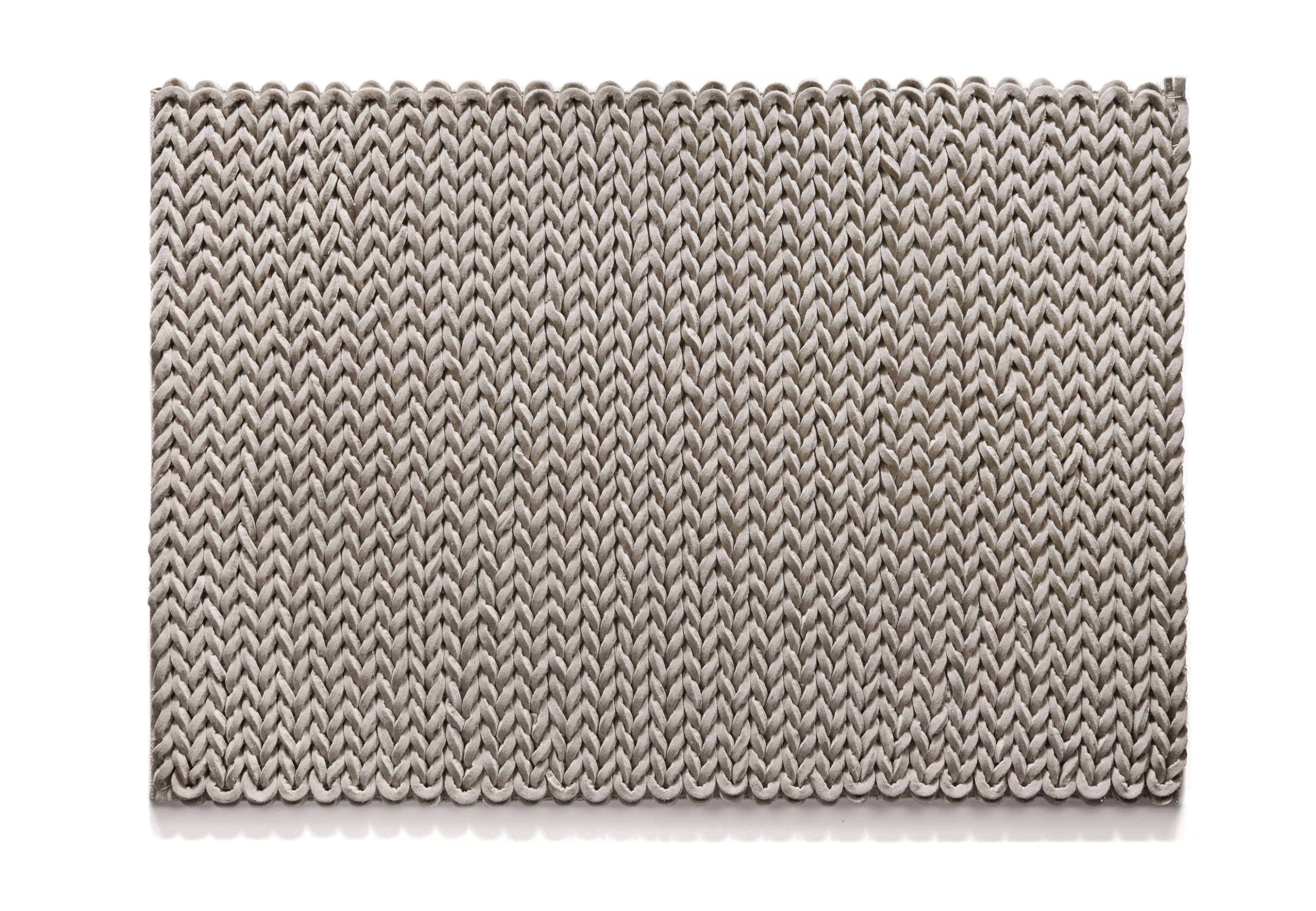 Modern grey plaited rug