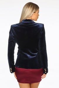 Velvet Double Breasted Blazer