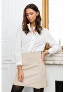 Broderie Anglaise Shirt in Light Cream