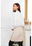 Broderie Anglaise Shirt in Light Cream