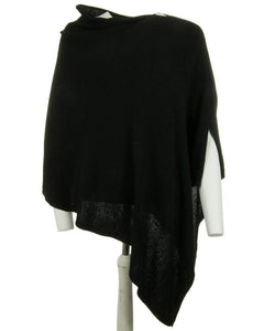 Black cashmere blend poncho