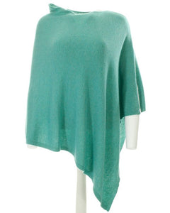 Green cashmere blend poncho