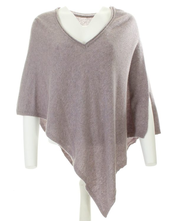 Heather cashmere blend v neck poncho
