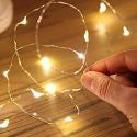 Micro Fairy Lights On Silver Wire, Battery Operated