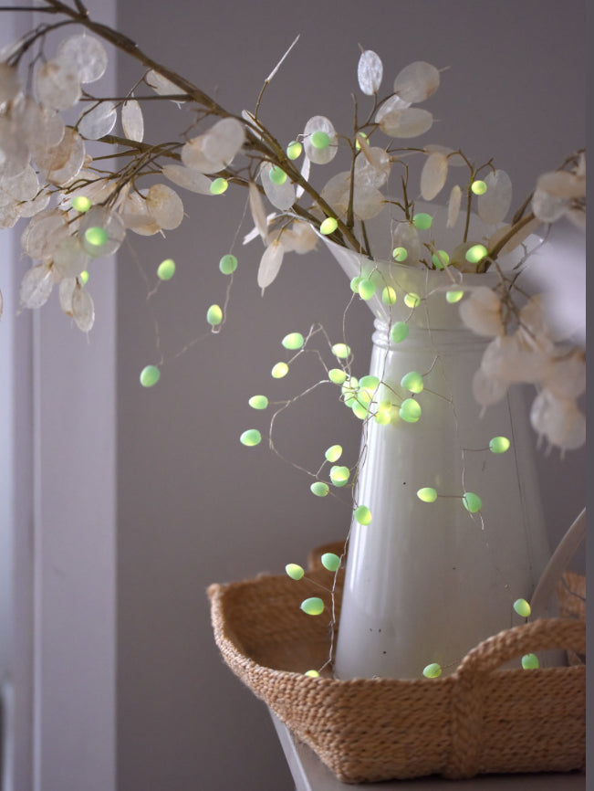 Mint Teardrop Fairy Lights, Battery Operated, Timer Function