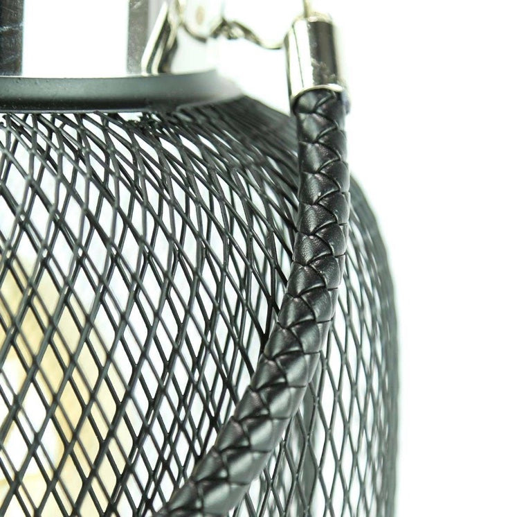 Wire Mesh Lantern With Filament Effect LED Bulb