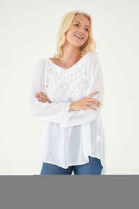Bubble Long Sleeve Cotton Top - back in stock
