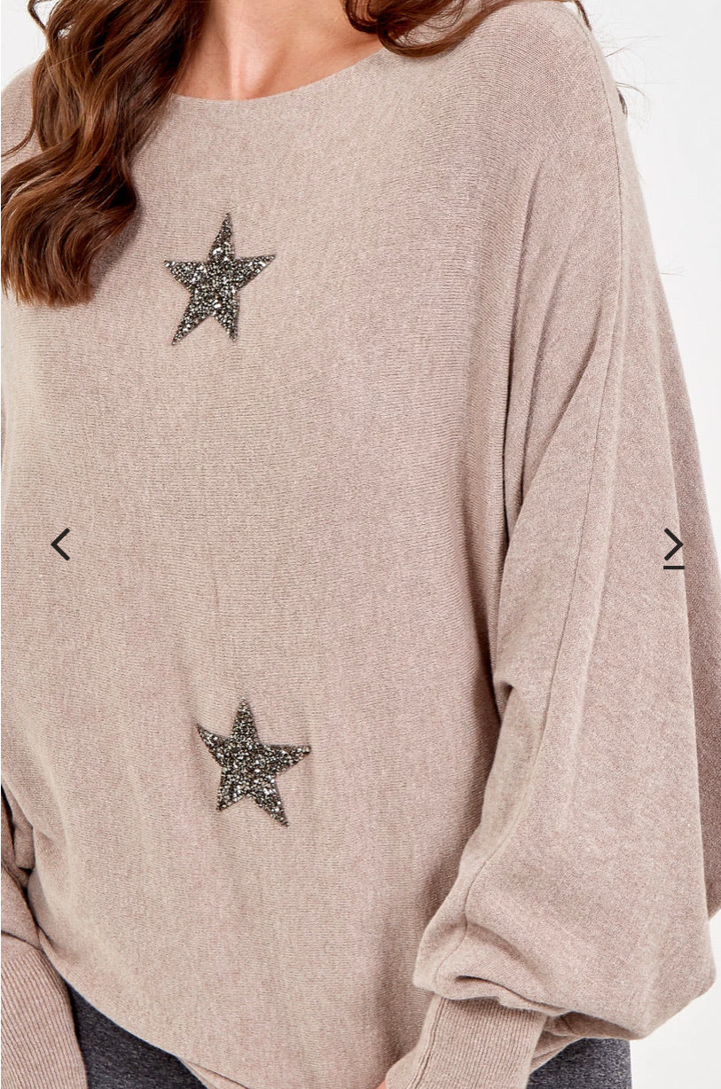 Crystal Star Jumper - Mocha