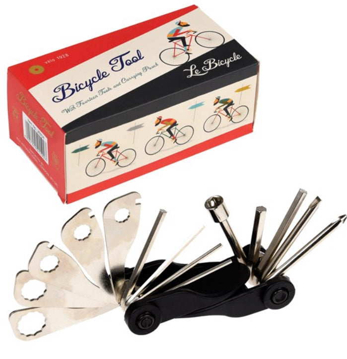 Bicycle tool kit with 14 tools