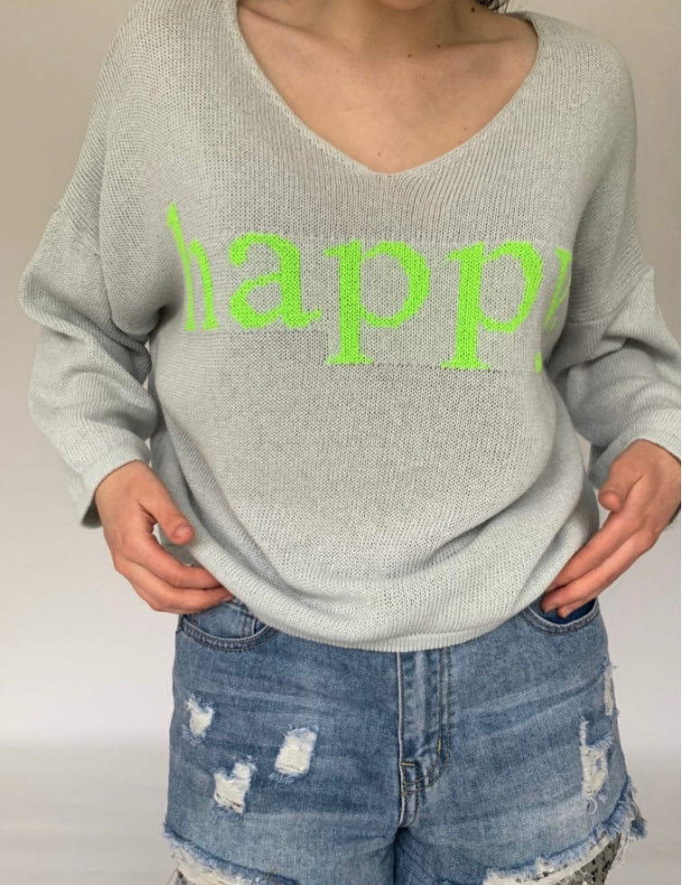 Happy Slogan Jumper