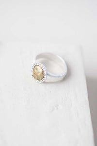 Disc And Crystal Ring