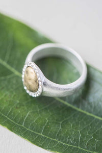 Disc And Crystal Ring